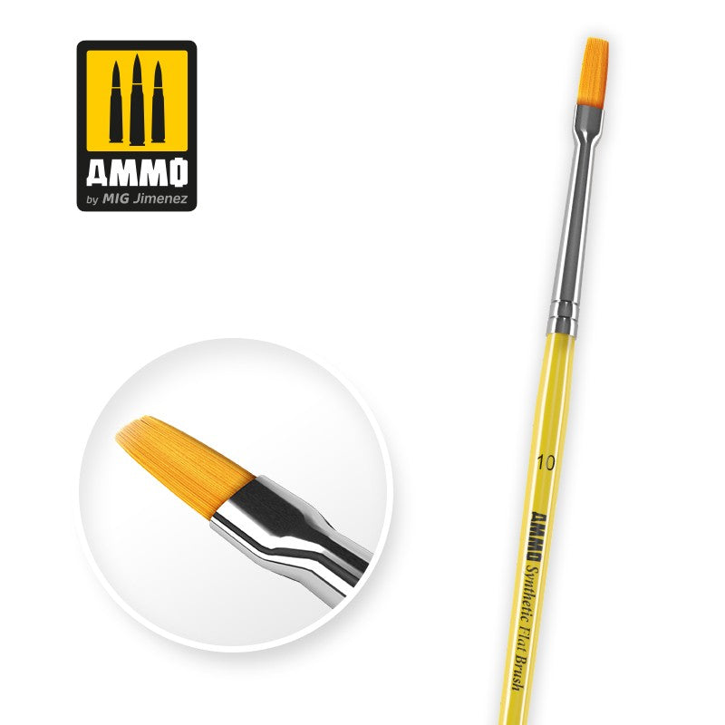 Ammo MIG8622 platte kwast No.10 synthetisch modelbouw