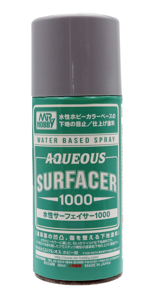 Mr. Hobby Aqueous Grijze Primer 1000 170ml spray modelbouw primer voor egale verf voorbereiding