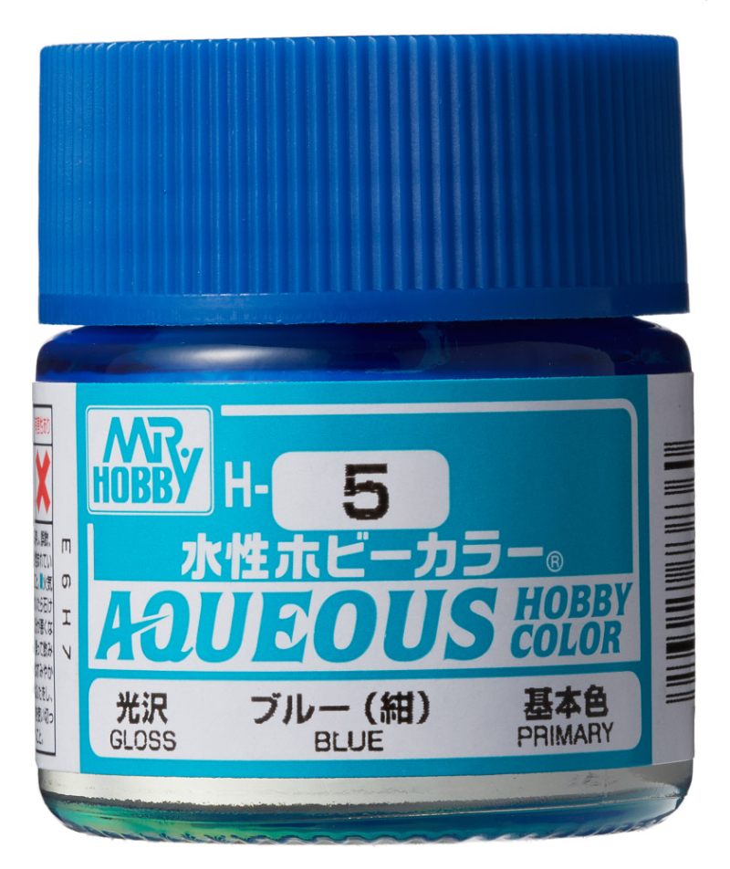 Mr Hobby Aqueous Gloss Blue H005 glanzende blauwe modelbouw verf 10ml