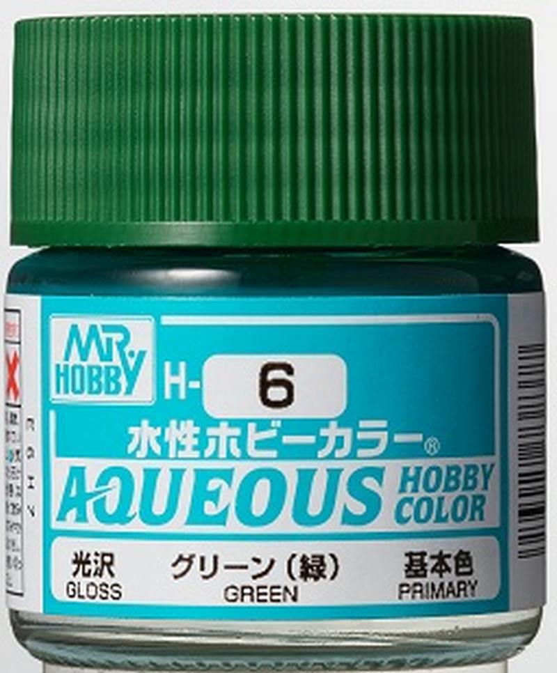 Mr Hobby Aqueous Gloss Green H006 glanzende groene modelbouw verf 10ml