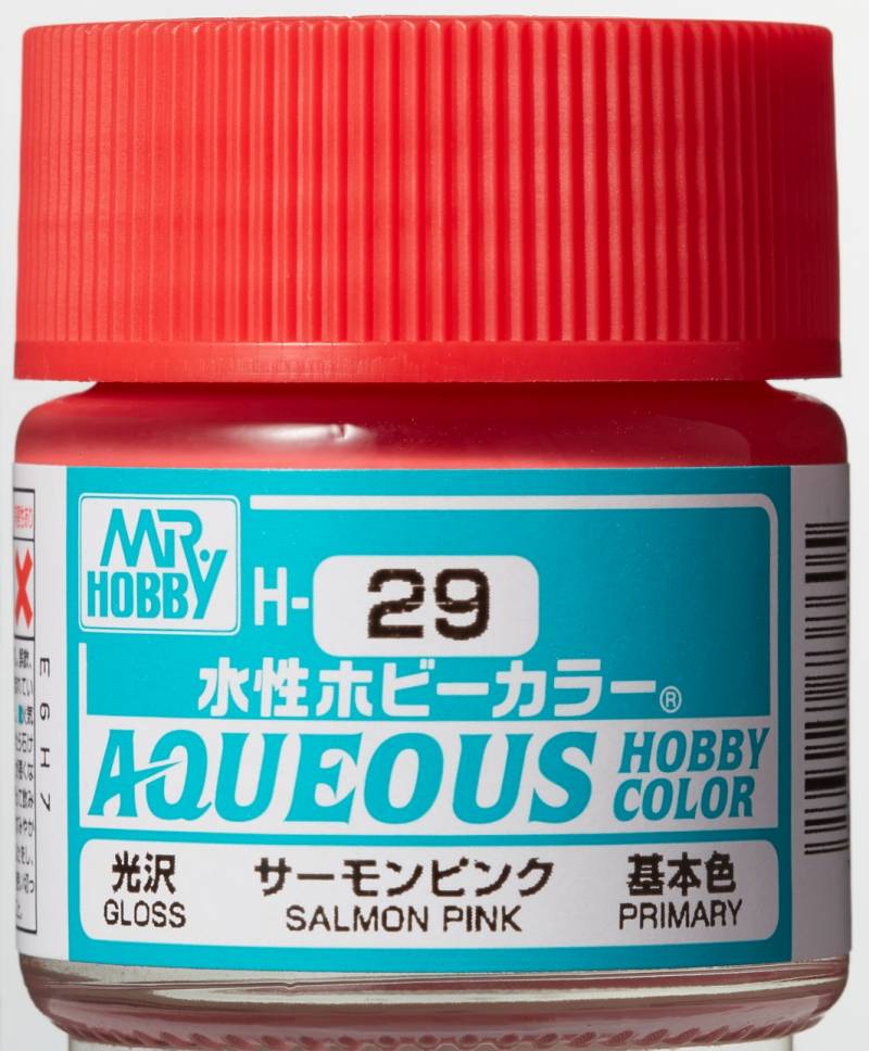 Mr Hobby Aqueous Gloss Salmon Pink H029 glanzende zalmroze modelbouw verf 10ml