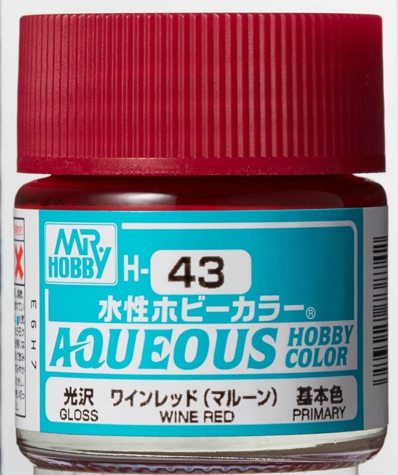 Mr Hobby Aqueous Gloss Wine Red H043 glanzende wijnrode modelbouw verf 10ml
