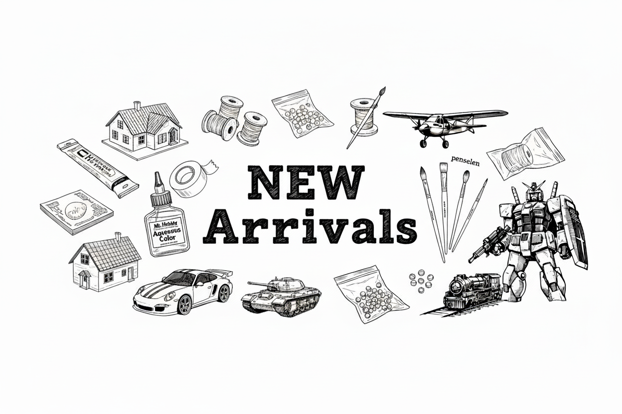 New Arrivals Banner met hobbyproducten