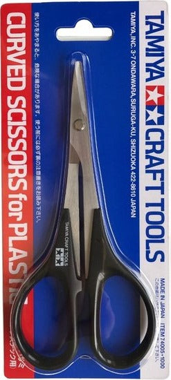 Tamiya gebogen schaar 74005 met gebogen RVS-bladen voor precisie RC body 
