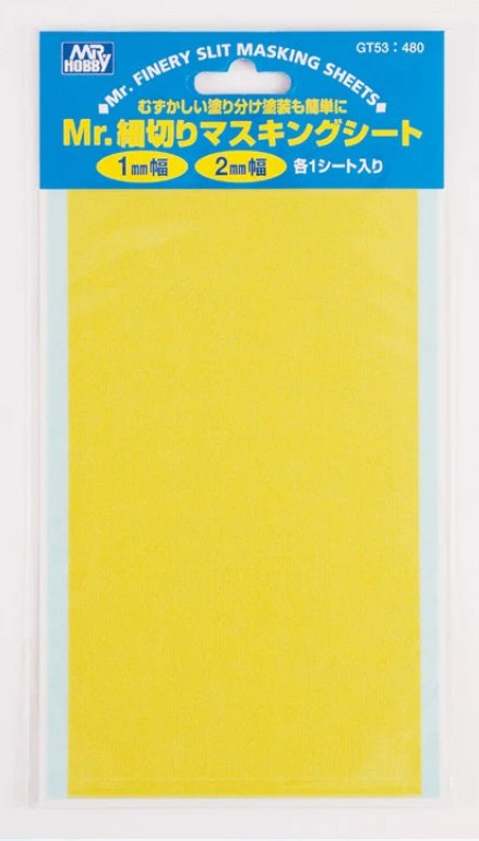 Mr.Hobby GT53 masking sheets met voorgesneden 1mm en 2mm fijne lijnen voor modelbouw