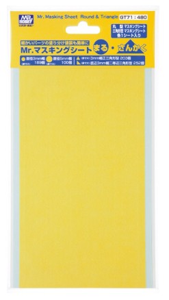 Mr.Hobby GT71 masking sheets met voorgesneden cirkels en driehoeken voor modelbouw