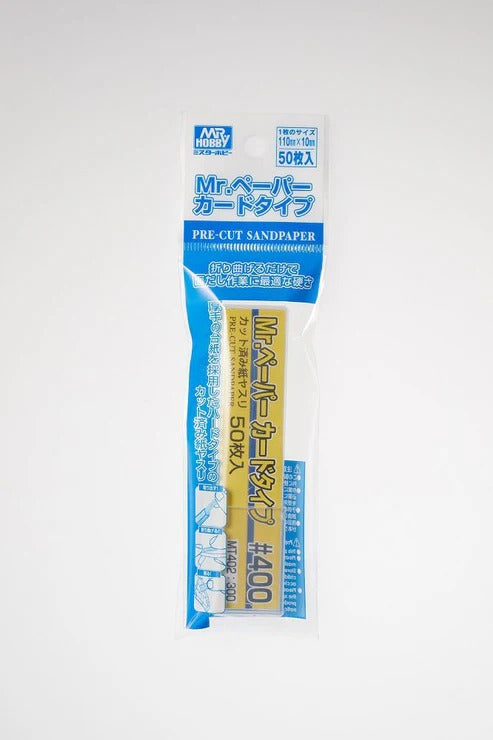 Mr.Hobby Card Type Schuurpapier #400 MT402 verpakking met bewaar cassette