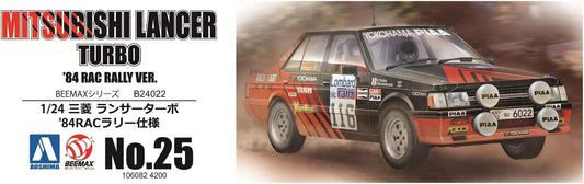 Beemax 1/24 Mitsubishi Lancer Turbo RAC Rally 1984 Advan modelbouwkit doos zijkant