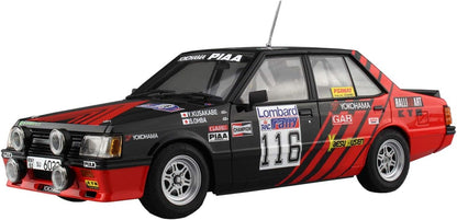 Gebouwde Beemax 1/24 Mitsubishi Lancer Turbo RAC Rally 1984 Advan model linkerzijde
