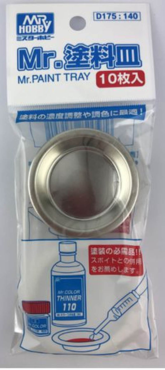 Mr.Hobby metalen verf tray mixing cups 10 stuks met welvingen voor modelbouw verfmengen