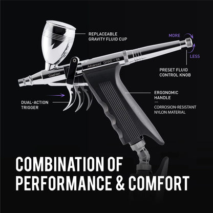 Gaahleri GHAD-68 airbrush pistoolgreep modelbouw airbrush 0.38 0.5 mm gravity feed functions
