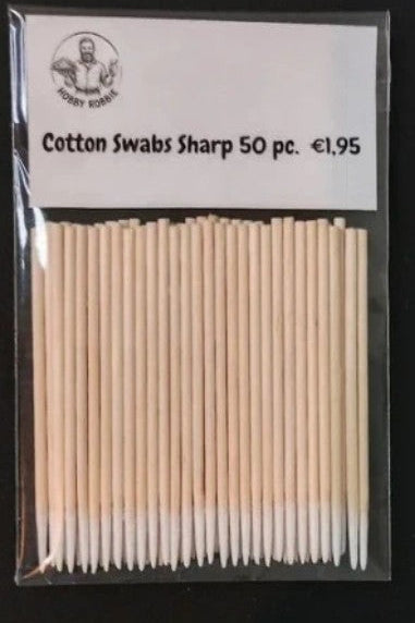 Hobby Robby Cotton Swabs Wood Sharp Tip 50 Pieces