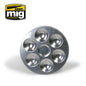 Ammo Mig aluminium mengpalet met 6 ronde vakken voor modelbouw verf