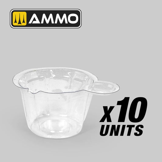 Ammo Mig mengbekers 40ml MIG8268 set van 10 transparante bekers voor verfmengen