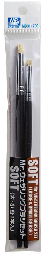 Mr.Hobby Weathering Brush Set Soft MB31 weathering penselen voor modelbouw