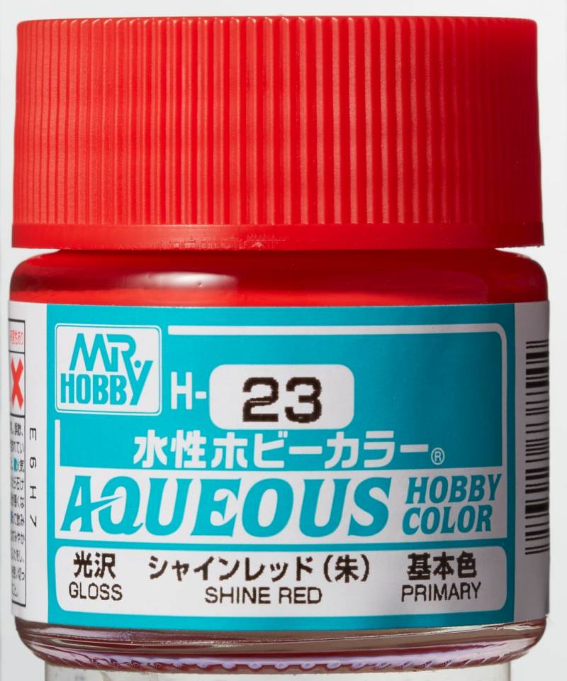 Mr Hobby Aqueous Gloss Shine Red H023 glanzende rode modelbouw verf 10ml