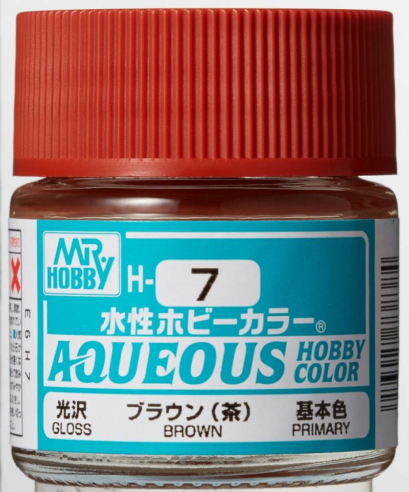 Mr Hobby Aqueous Gloss Brown H007 glanzende bruine modelbouw verf 10ml