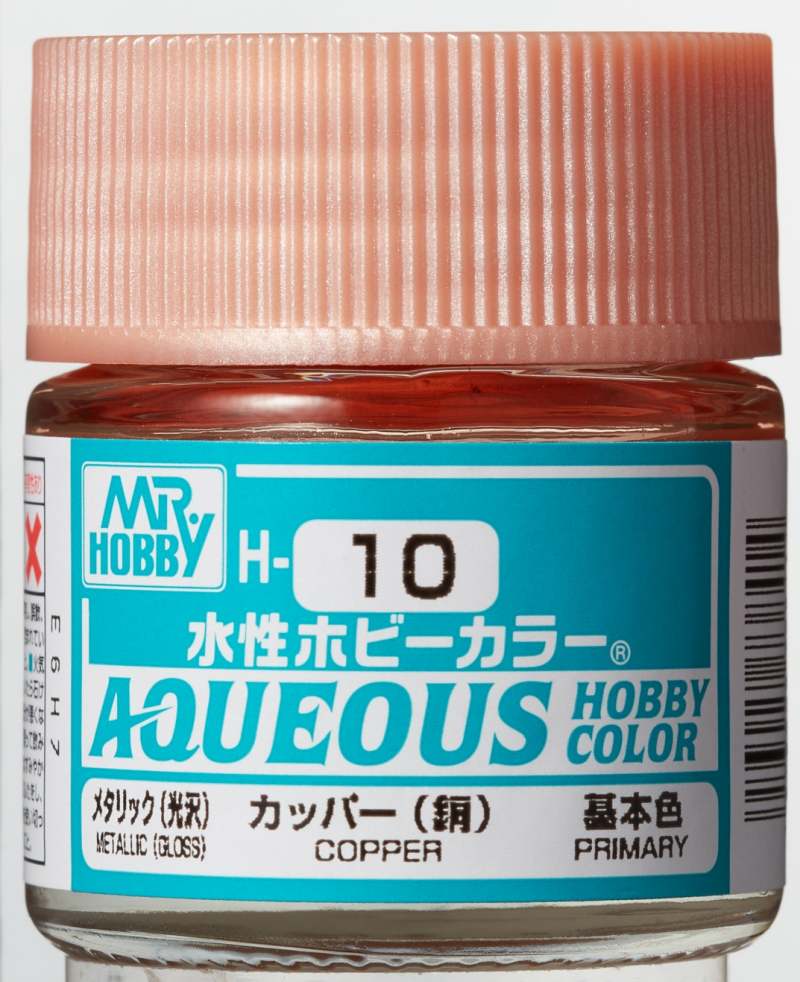 Mr Hobby Aqueous Metallic Copper H010 koperkleurige modelbouw verf 10ml
