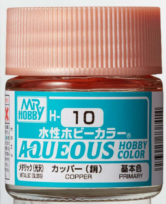 Mr Hobby Aqueous Metallic Copper H010 koperkleurige modelbouw verf 10ml