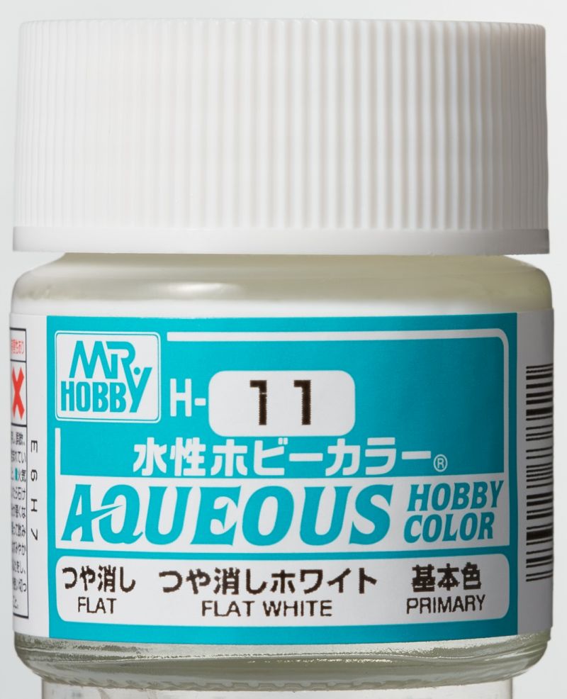 Mr Hobby Aqueous Flat White H011 matte witte modelbouw verf 10ml