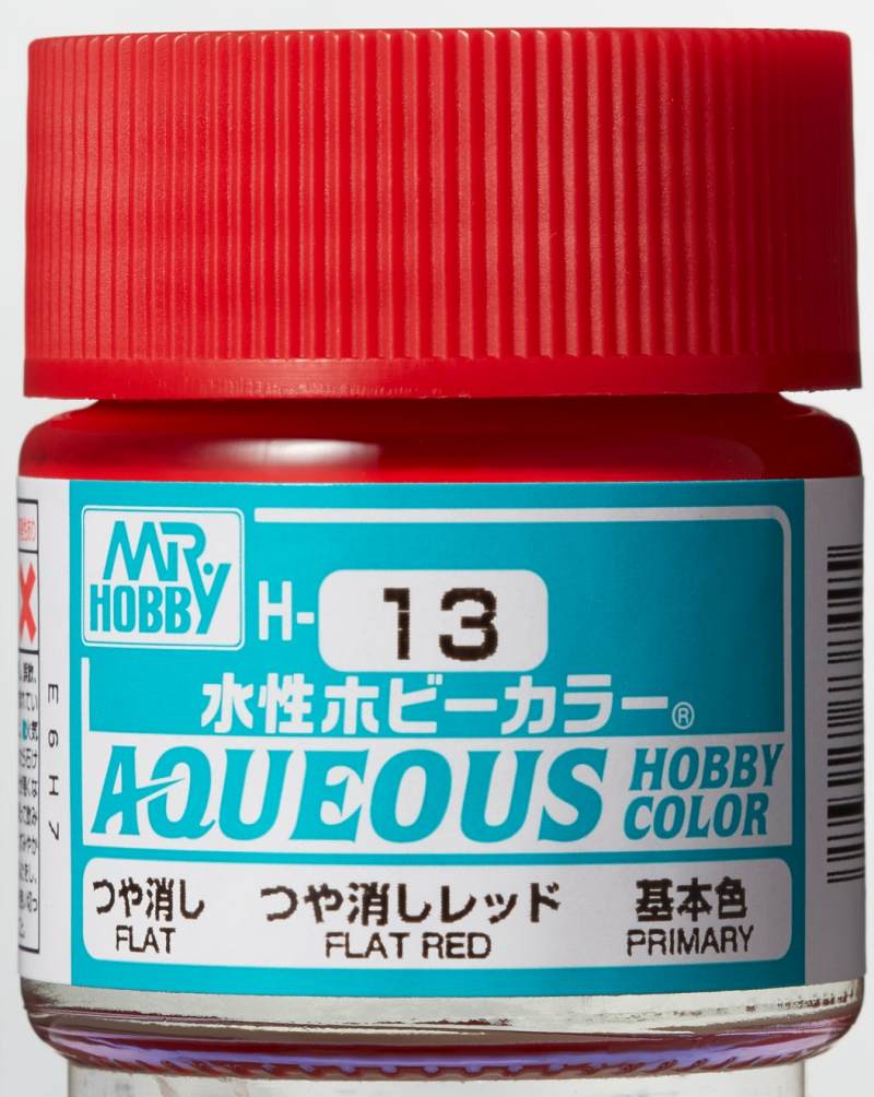 Mr Hobby Aqueous Flat Red H013 matte rode modelbouw verf 10ml
