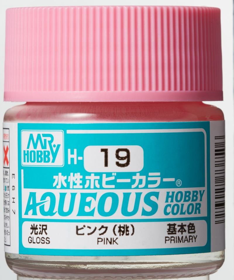 Mr Hobby Aqueous Gloss Pink H019 glanzende roze modelbouw verf 10ml