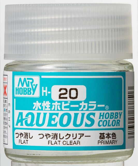 Mr Hobby Aqueous Flat Clear H020 matte blanke lak modelbouw 10ml