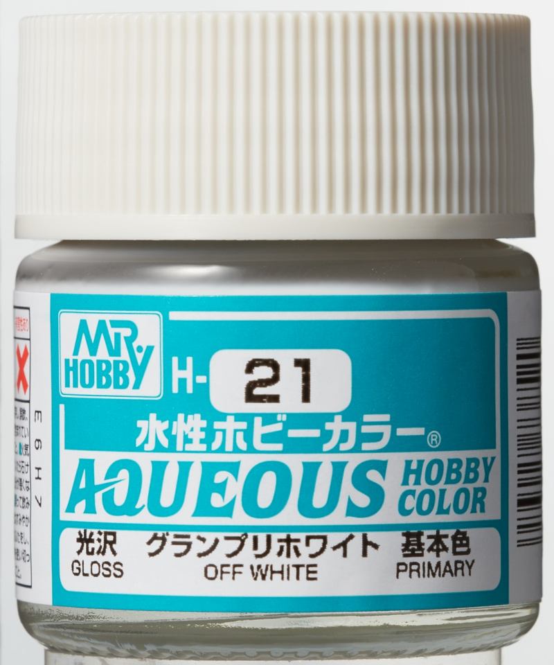 Mr Hobby Aqueous Gloss Off White H021 glanzende off white modelbouw verf 10ml