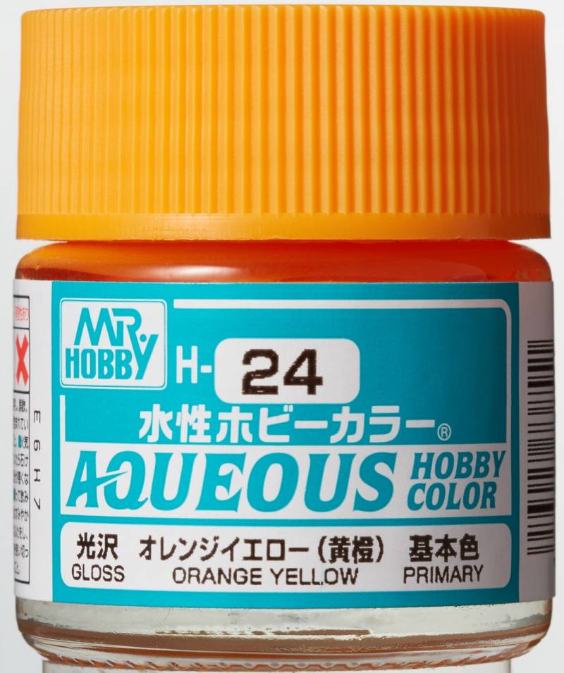 Mr Hobby Aqueous Gloss Orange Yellow H024 glanzende geel oranje modelbouw verf 10ml