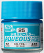Mr Hobby Aqueous Gloss Sky Blue H025 glanzende lichtblauwe modelbouw verf 10ml