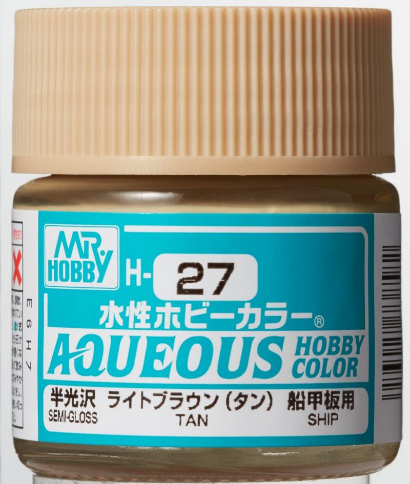 Mr Hobby Aqueous H027 light brown tan halfglanzende modelbouw verf 10ml