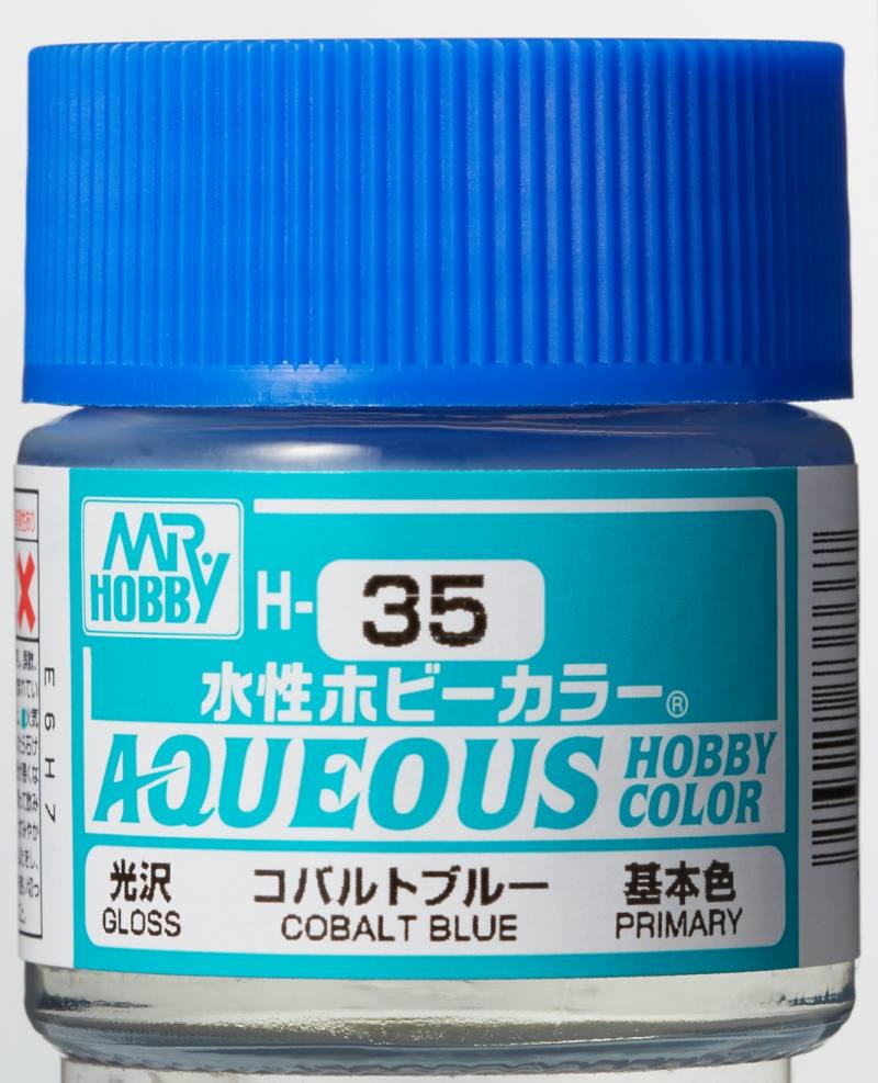 Mr Hobby Aqueous Gloss Cobalt Blue H035 glanzende kobaltblauwe modelbouw verf 10ml