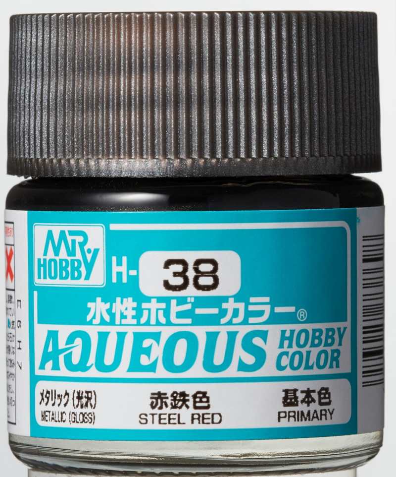 Mr Hobby Aqueous Metallic Steel Red H038 roodachtige metalen modelbouw verf 10ml