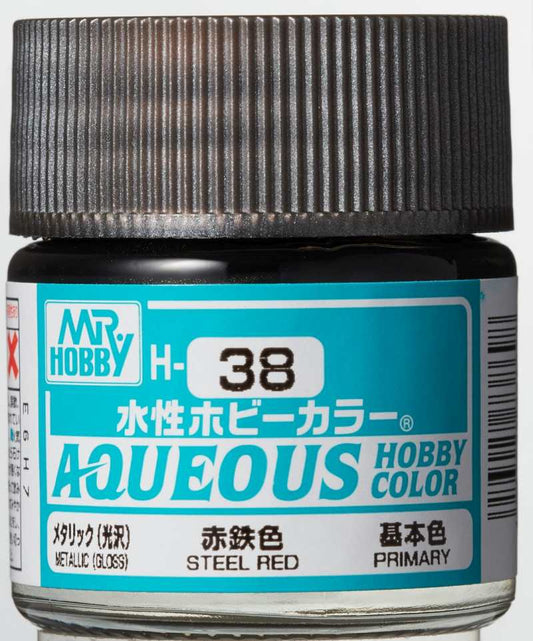 Mr Hobby Aqueous Metallic Steel Red H038 roodachtige metalen modelbouw verf 10ml