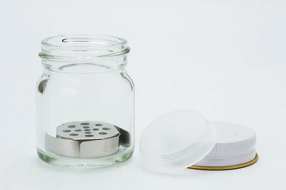 mr.hobby penseel reiniger gt35 glazen pot met metalen raster